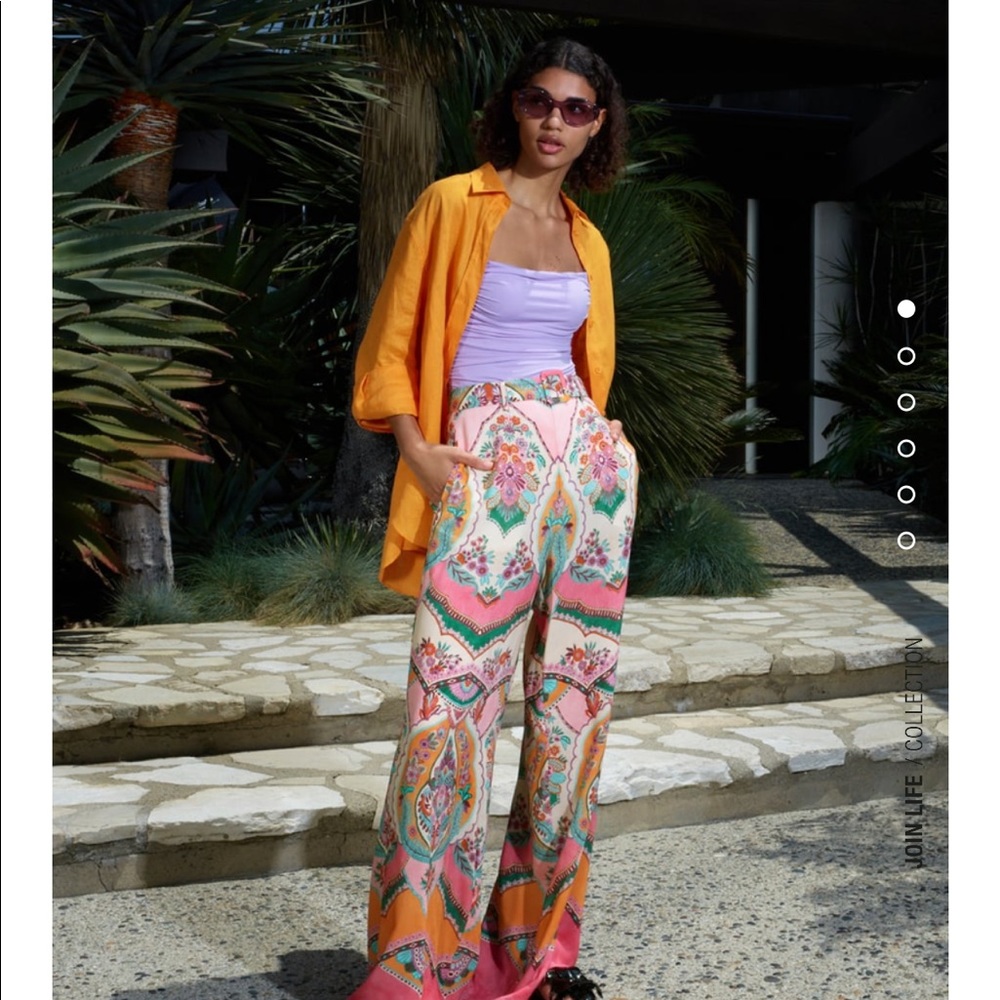 Zara Printed Palazzo Pants.